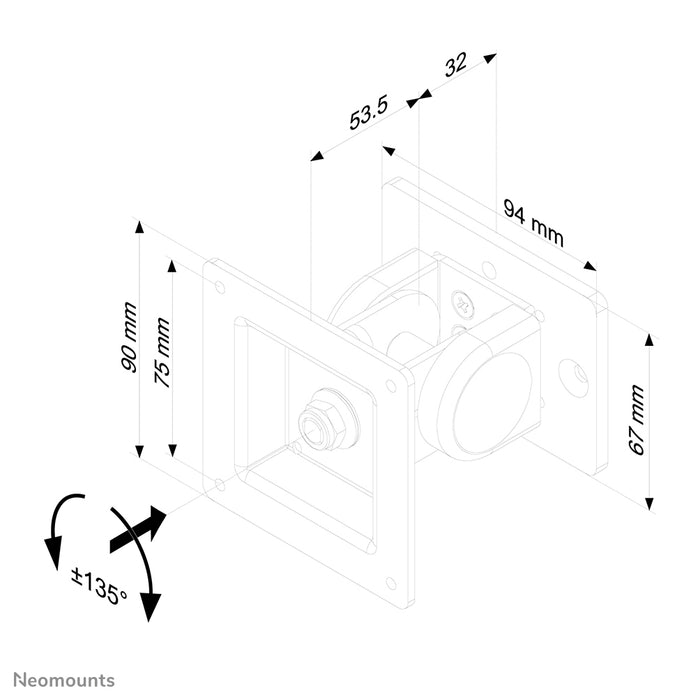 Neomounts FPMA-DTBW100 è un supporto per monitor che si posiziona tra la barra degli strumenti e lo schermo piatto.