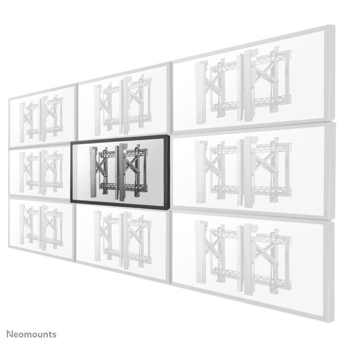 Neomounts LED-VW2500 zwart1 è un supporto a parete piatto per video wall per schermi fino a 75 pollici (191 cm), per montaggio orizzontale e verticale - Nero