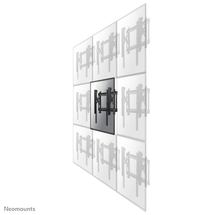 Neomounts LED-VW2500 zwart1 è un supporto a parete piatto per video wall per schermi fino a 75 pollici (191 cm), per montaggio orizzontale e verticale - Nero