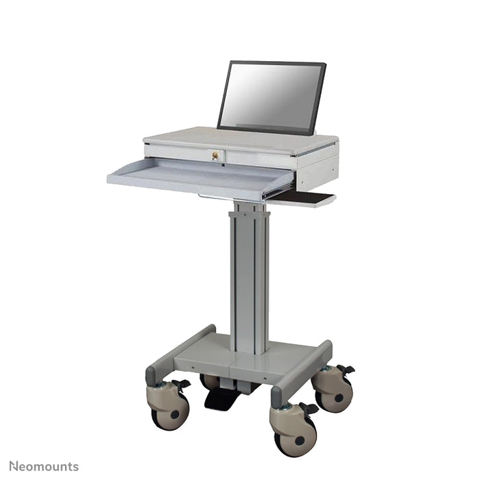 Neomounts MED-M100 è una postazione di lavoro mobile per laptop, tastiera e mouse.