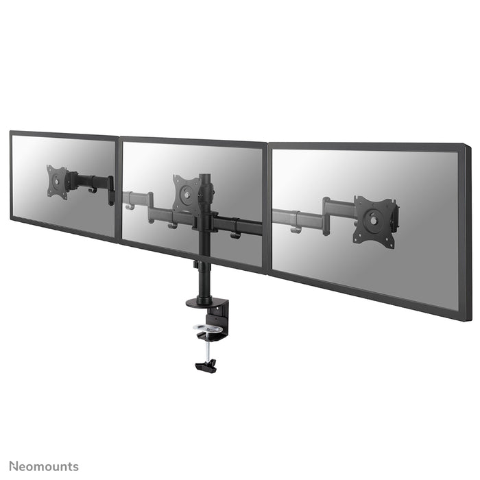 Neomounts NM-D135D3 nero è un supporto da scrivania per 3 schermi piatti fino a 27 pollici (69 cm).