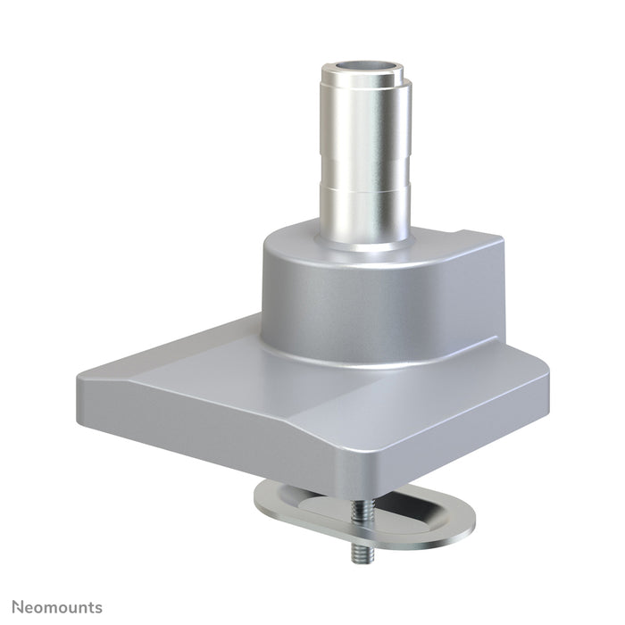 Neomounts NM-D775DX argento è un supporto da scrivania con molla a gas, barra trasversale e leva per schermi piatti fino a 32 pollici (81 cm).