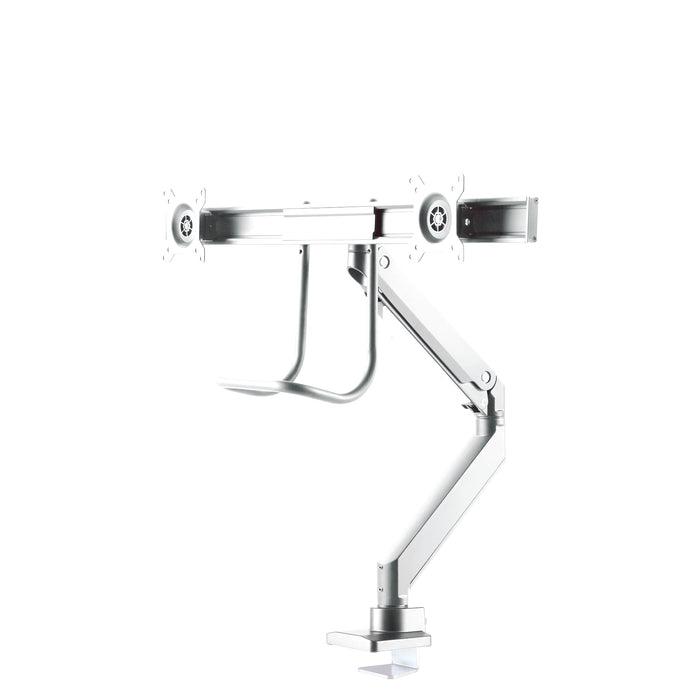 Neomounts NM-D775DX bianco è un supporto da scrivania con molla a gas, barra trasversale e leva per schermi piatti fino a 32 pollici (81 cm).