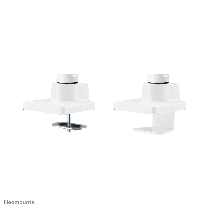 Neomounts NM-D775DX bianco è un supporto da scrivania con molla a gas, barra trasversale e leva per schermi piatti fino a 32 pollici (81 cm).