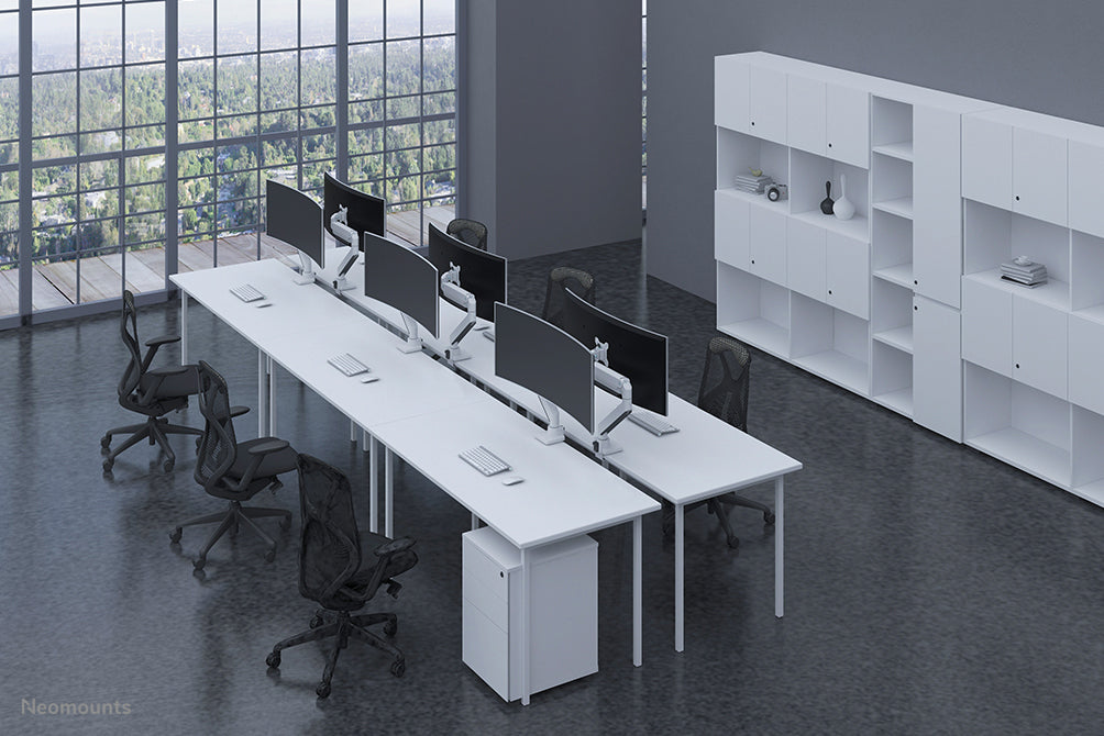 Neomounts NM-D775 biancoPLUS è un supporto da scrivania a gas per monitor curvi fino a 49 pollici (124 cm) - Bianco