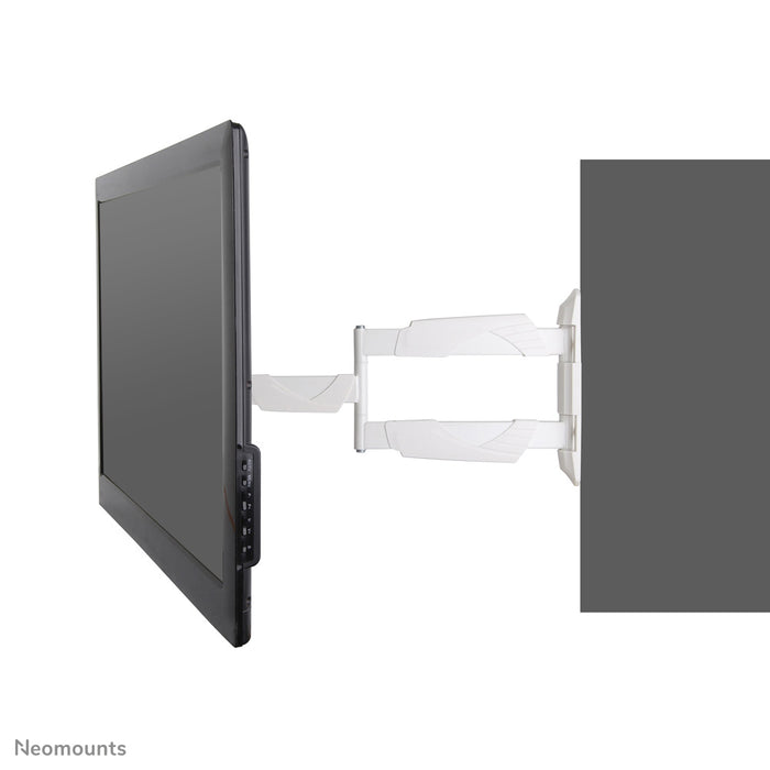 Neomounts NM-W460 bianco è un supporto da parete con 3 punti di rotazione per schermi piatti fino a 60 pollici (150 cm).
