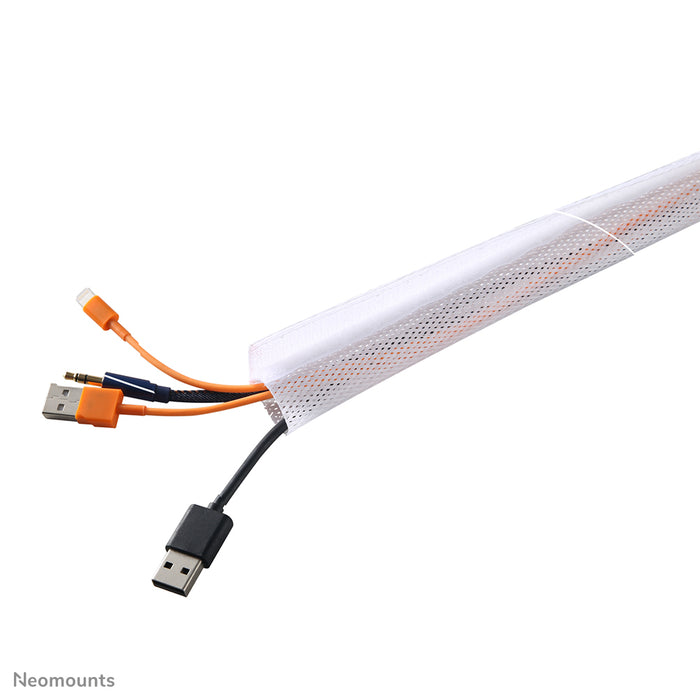 Neomounts NS-CS200 bianco è una guaina flessibile per cavi (Lunghezza: 200 cm, Larghezza 8,5 cm) - Bianco
