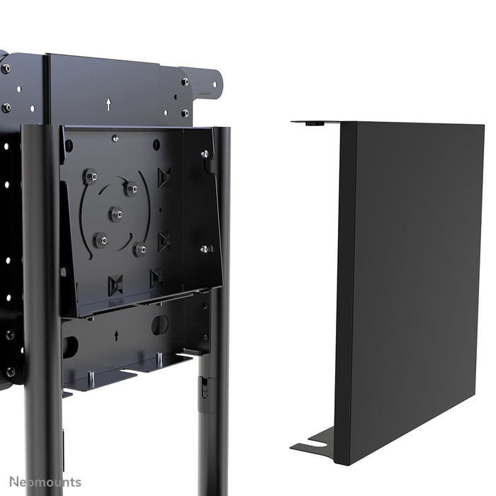 Neomounts NS-M1250 nero è un mobile su ruote per schermi piatti fino a 70 pollici (178 cm). Include piano per laptop - Nero