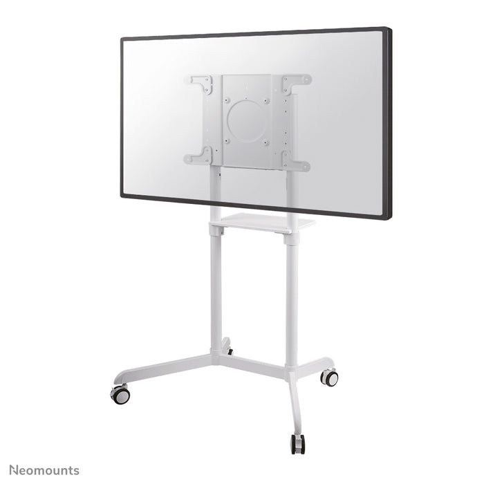 Neomounts NS-M1250 bianco è un mobile su ruote per schermi piatti fino a 70 pollici (178 cm). Include piano per laptop - Bianco
