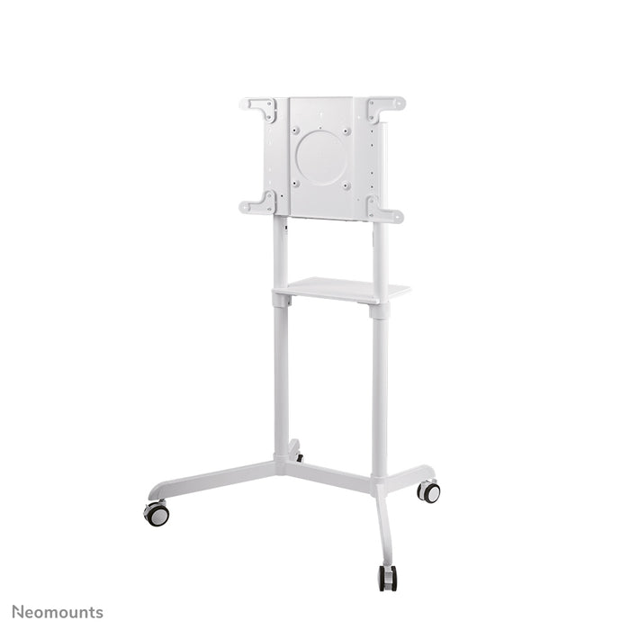 Neomounts NS-M1250 bianco è un mobile su ruote per schermi piatti fino a 70 pollici (178 cm). Include piano per laptop - Bianco