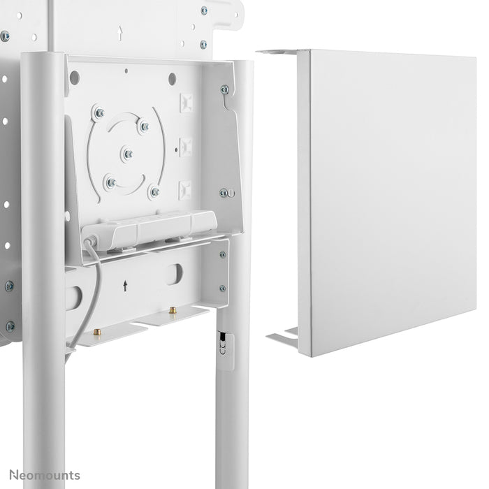 Neomounts NS-M1250 bianco è un mobile su ruote per schermi piatti fino a 70 pollici (178 cm). Include piano per laptop - Bianco