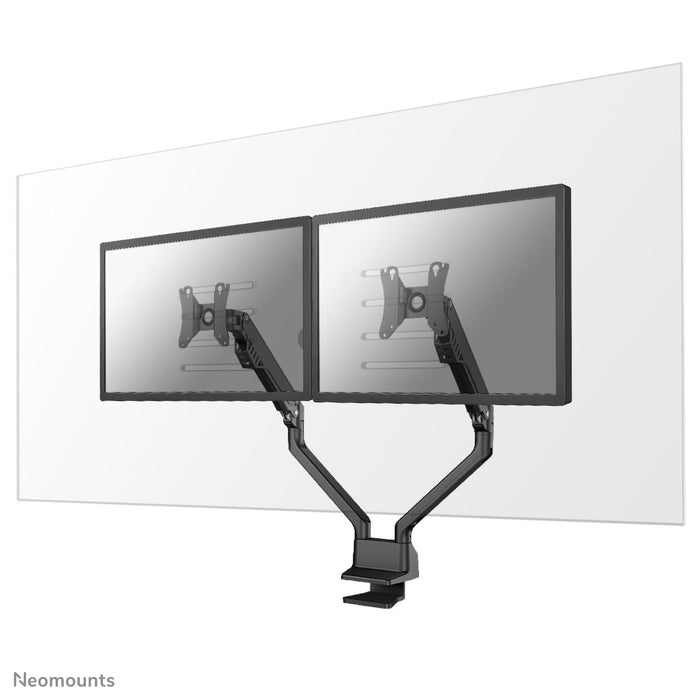 Neomounts NS-PLXPROTECT2 è uno schermo trasparente per 2 flat screen e offre protezione della distanza sul posto di lavoro - Acrilico trasparente, 100% riciclabile | PLXPROTECT è registrato come brevetto di design UE |