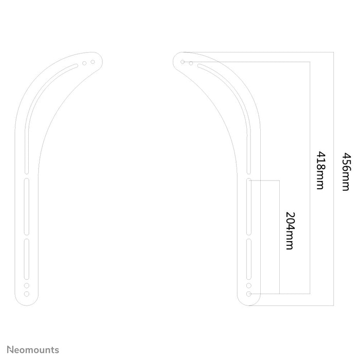 Supporto soundbar Neomounts, modello NS-SB100, è ideale per montare una soundbar sotto TV flat screen.