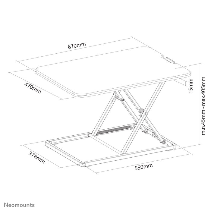 Postazione di lavoro ultra piatta sit-stand - Nero