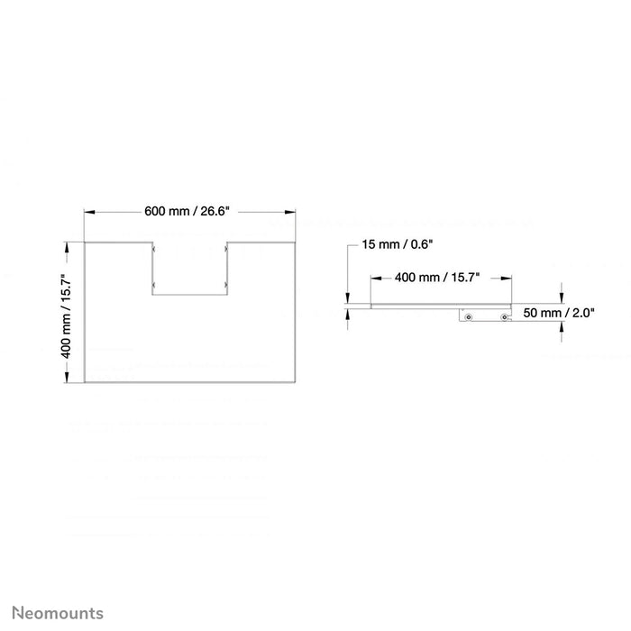 Supporto AV Neomounts PLASMA-M2500LAPSHELF è un supporto universale per posizionare apparecchiature AV su una serie 2500.