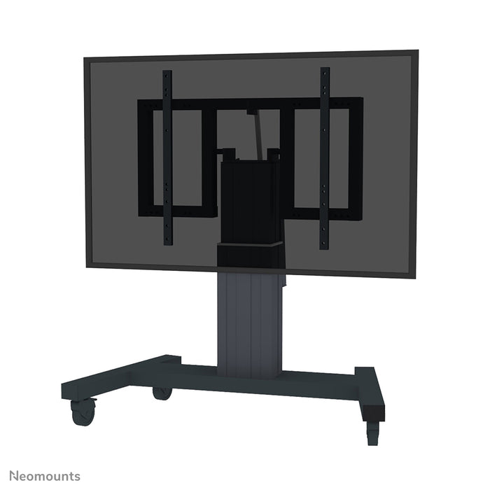 Neomounts PLASMA-M2550T nero è un carrello elettrico regolabile in altezza e inclinabile per schermi piatti fino a 100 pollici (254 cm).