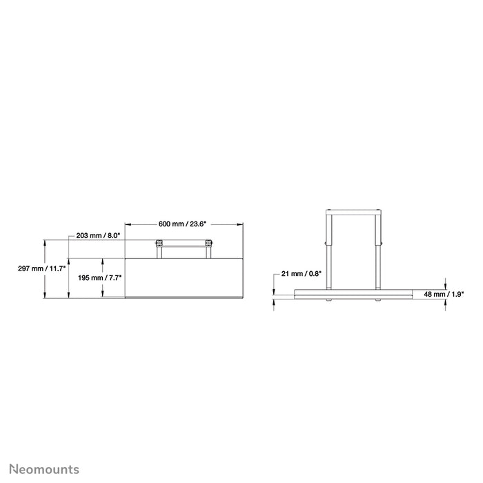 supporto per tastiera PLASMA-M2KEYB è un supporto universale per posizionare apparecchiature AV su una serie 2500.