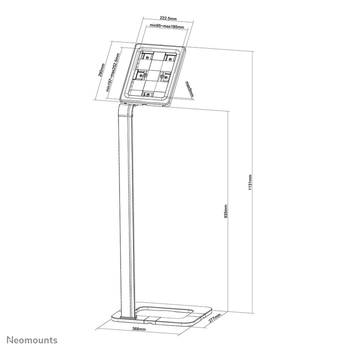 Neomounts supporto da pavimento antitaccheggio per tablet TABLET-S100 argento per la maggior parte dei tablet da 9,7 a 10,1 pollici - Argento