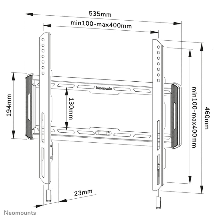 Neomounts WL30-550BL14 vlakke wandsteun voor 32-65 inch schermen - Zwart