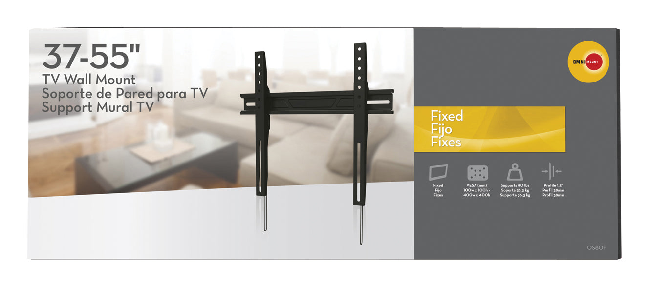 Supporto TV da parete piatto e fisso per schermi fino a 55"