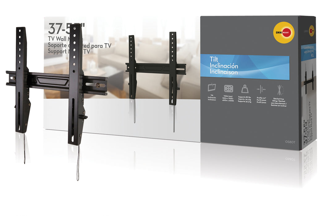 Supporto TV da parete semplice e piatto per schermi da 37" a 55"