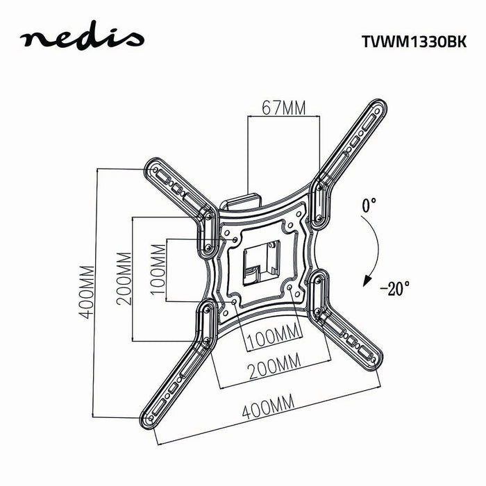 Supporto TV da Parete Full Motion | 23 - 55" | Max. 30 kg | 1 Punto di Snodo