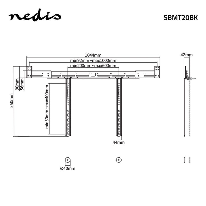 Supporto soundbar | Fisso alla TV | Max. 10 kg