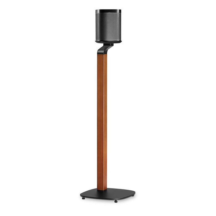 Supporto per altoparlanti design scandinavo per Sonos One, One SL & PLAY:1 – Base in legno/metallo con gestione cavi e smorzamento vibrazioni.