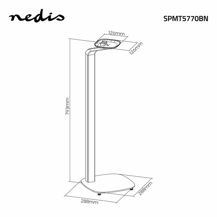 Supporto per altoparlanti design scandinavo per Sonos One, One SL & PLAY:1 – Base in legno/metallo con gestione cavi e smorzamento vibrazioni.