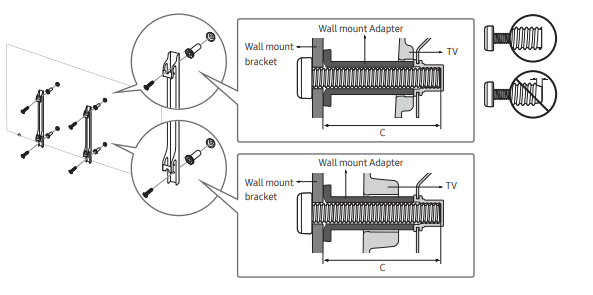 Set da 4 distanziatori per TV (P-Ring) | Adatti per Samsung 65Q8c, BN96-43169A, bn9643169a