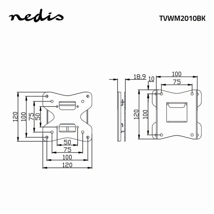 Supporto TV da Parete Fisso | 10 - 26" | Max. 35 kg | Distanza dalla Parete 18 mm