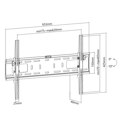 Wolff Mount TVB-105 – Kantelbare TV-muurbeugel 37 t/m 70 inch – Slechts 4 cm Plat