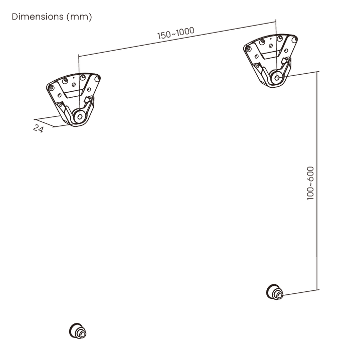 Wolff Mount – Staffa da Parete Rimovibile per TV per Esterni e Pareti in Gesso | 32-75 pollici | 75 kg | Non-VESA