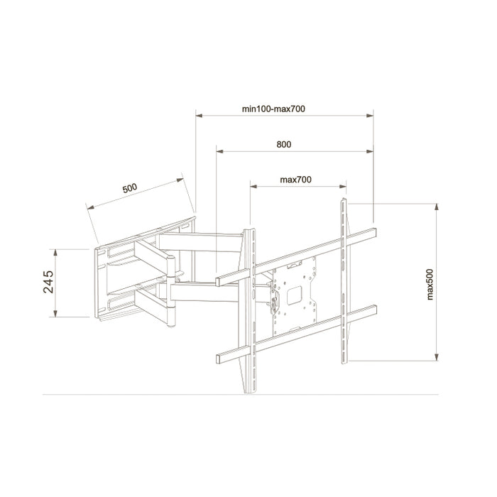 Seconda occasione! Supporto a parete robusto e pesante fino a 75" massimo 80 kg e VESA 800x400