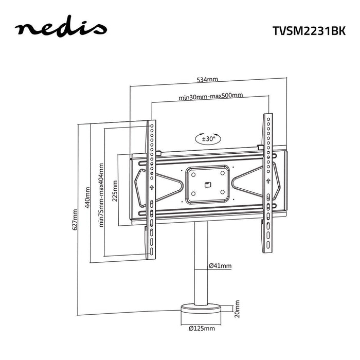Supporto TV da scrivania con vite girevole | 32 - 55" | Max. 50 kg | Angolo di rotazione +/- 30°
