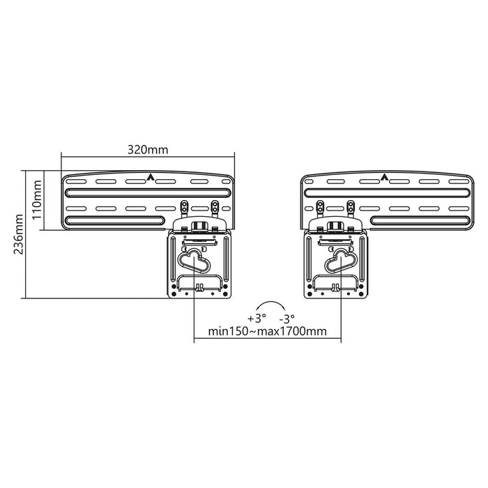 Nedis Supporto fisso a parete per TV 43-85 pollici | Max 60 kg | Design Micro-Gap
