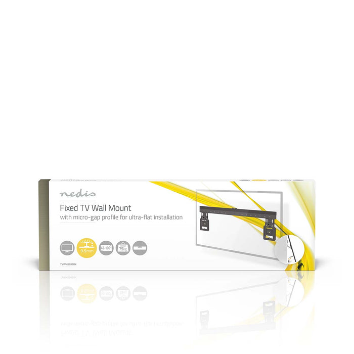 Nedis Supporto fisso a parete per TV 43-100 pollici - Micro-Gap ultra sottile - Max. 75 kg - Nero - Compatibile VESA.