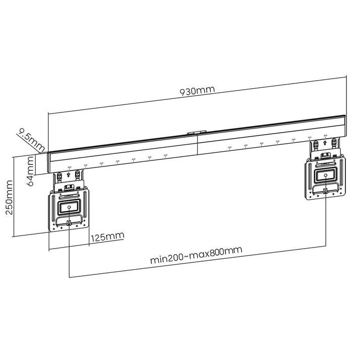 Nedis Supporto fisso a parete per TV 43-100 pollici - Micro-Gap ultra sottile - Max. 75 kg - Nero - Compatibile VESA.
