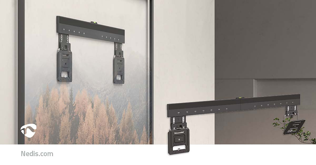 Nedis Supporto fisso a parete per TV 43-100 pollici - Micro-Gap ultra sottile - Max. 75 kg - Nero - Compatibile VESA.