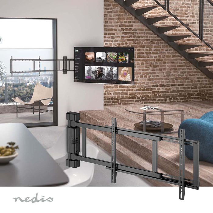 Staffa da parete elettrica per TV 32-75" | Max. 40 kg | Angolo di rotazione di 90° | Telecomando