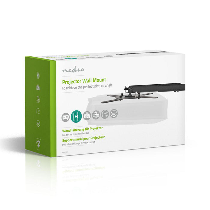 Supporto da Parete per Proiettore | Rotazione 360° | Max. 10 kg | Distanza dalla Parete 314 - 500 mm | Nero