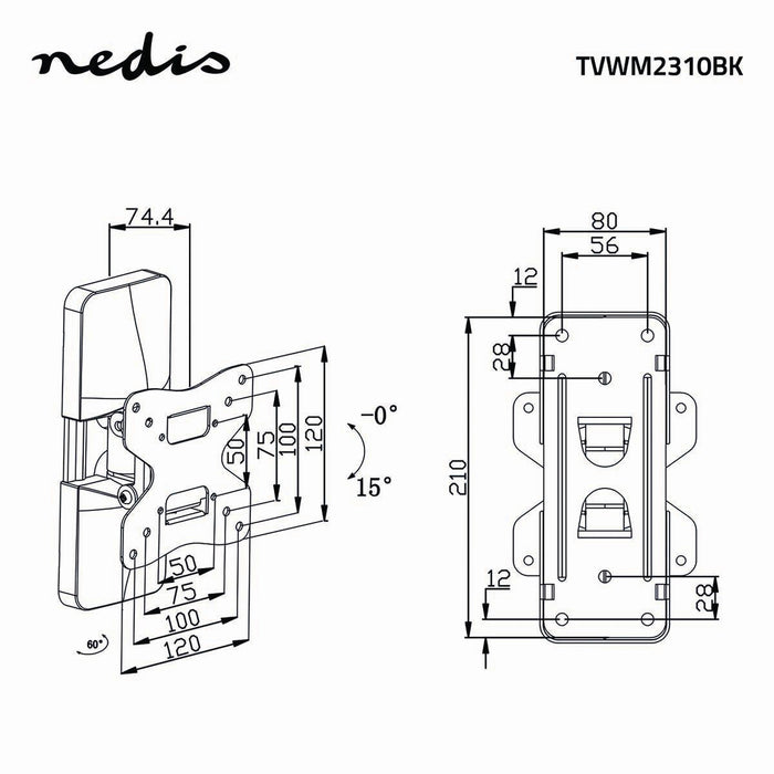 Supporto TV a movimento completo | 10 - 26" | Max. 20 kg | 1 snodo