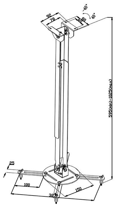 Supporto da soffitto per proiettori e beamers fino a 10 KG