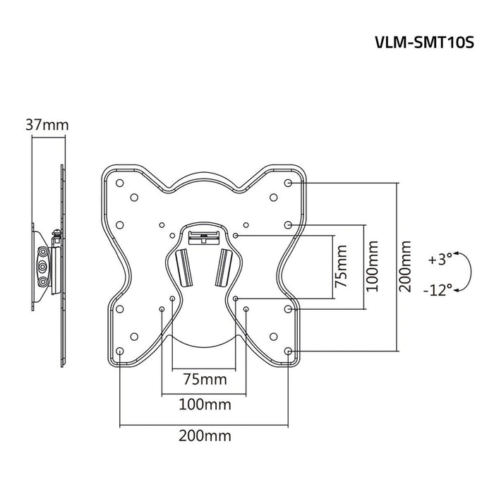 OP=OP Staffa da parete inclinabile elegante con VESA 200x200 per schermi fino a 42"