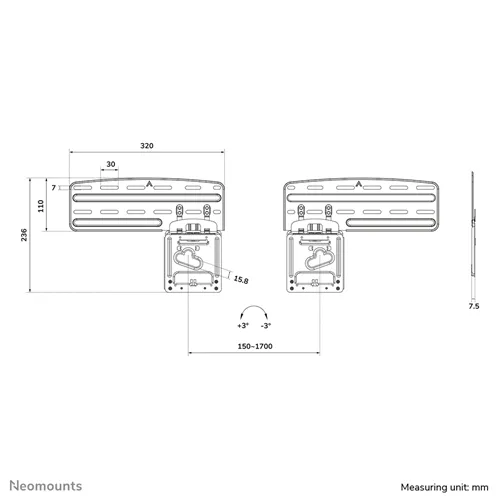Neomounts WL30-265BL1 Supporto muro ultra-piatto per TV Samsung 43-85