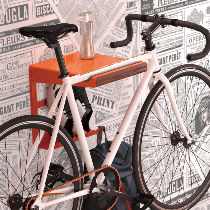 Wolff Mount Supporto da Parete in Metallo per Bici da Corsa Dutch Orange con Mensola Portaoggetti