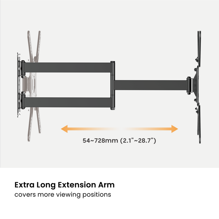 Wolff Mount Staffa TV lunga per Philips 32-65 pollici (73 cm dal muro) |Universale |VESA 400x400