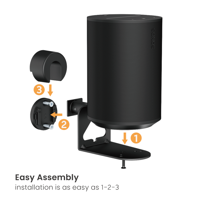 Wolff Mount TVB-131 – Muurbeugels voor Sonos Era 100 & Era 300 – Duo-Pack Zwart