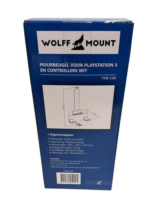 Wolff Mount TVB-129 – PS5 Houder – Muurbeugel voor PlayStation 5 en Controllers – Wit