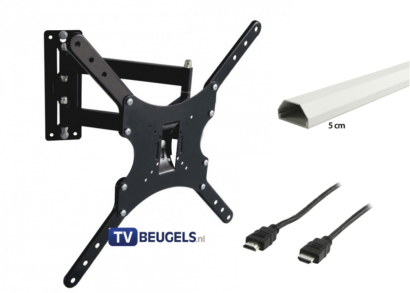 Pacchetto combinato staffa TV girevole e inclinabile per schermi fino a 46"